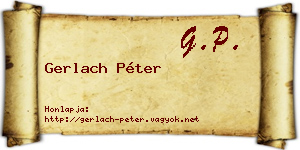 Gerlach Péter névjegykártya